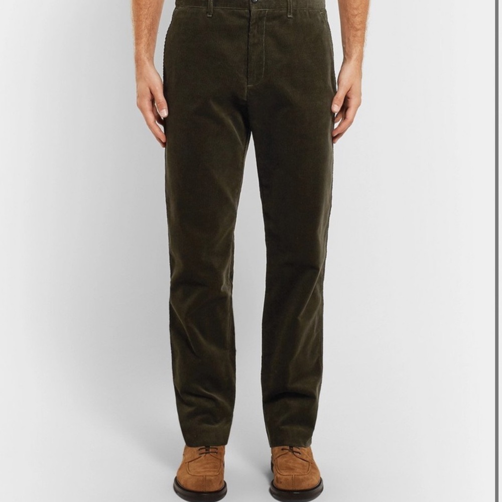 Mr. P Men’s Army Green 100% Cotton Corduroy Trousers W32 L26